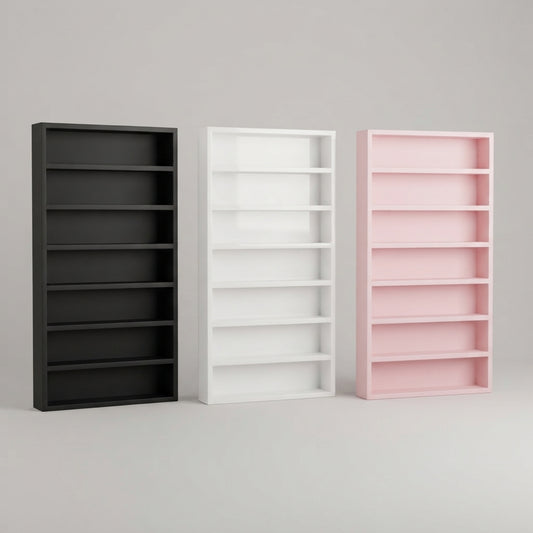 Esmaltero Organizador de Pared para Uñas 70x40 cm | Anaquel Flotante para Esmaltes de 7 Niveles