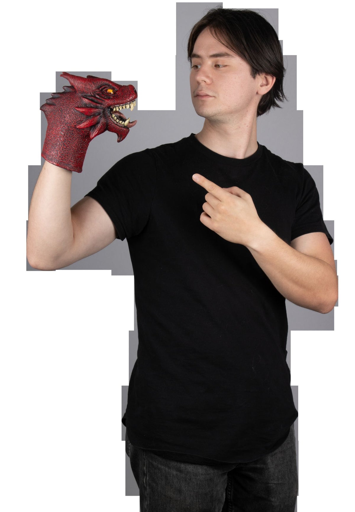 Accesorio "Fire Dragon Puppet" Caretas Rev - Ideal para Disfraz, Halloween y Día de Muertos