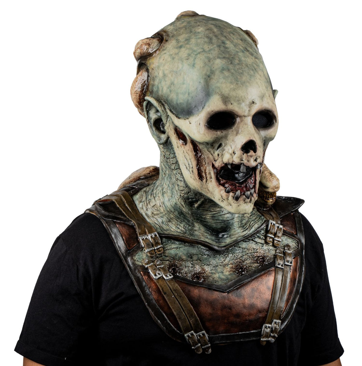 Máscara Antiguo Guerrero Ghoulish - Disfraz de Látex para Halloween y Día de Muertos