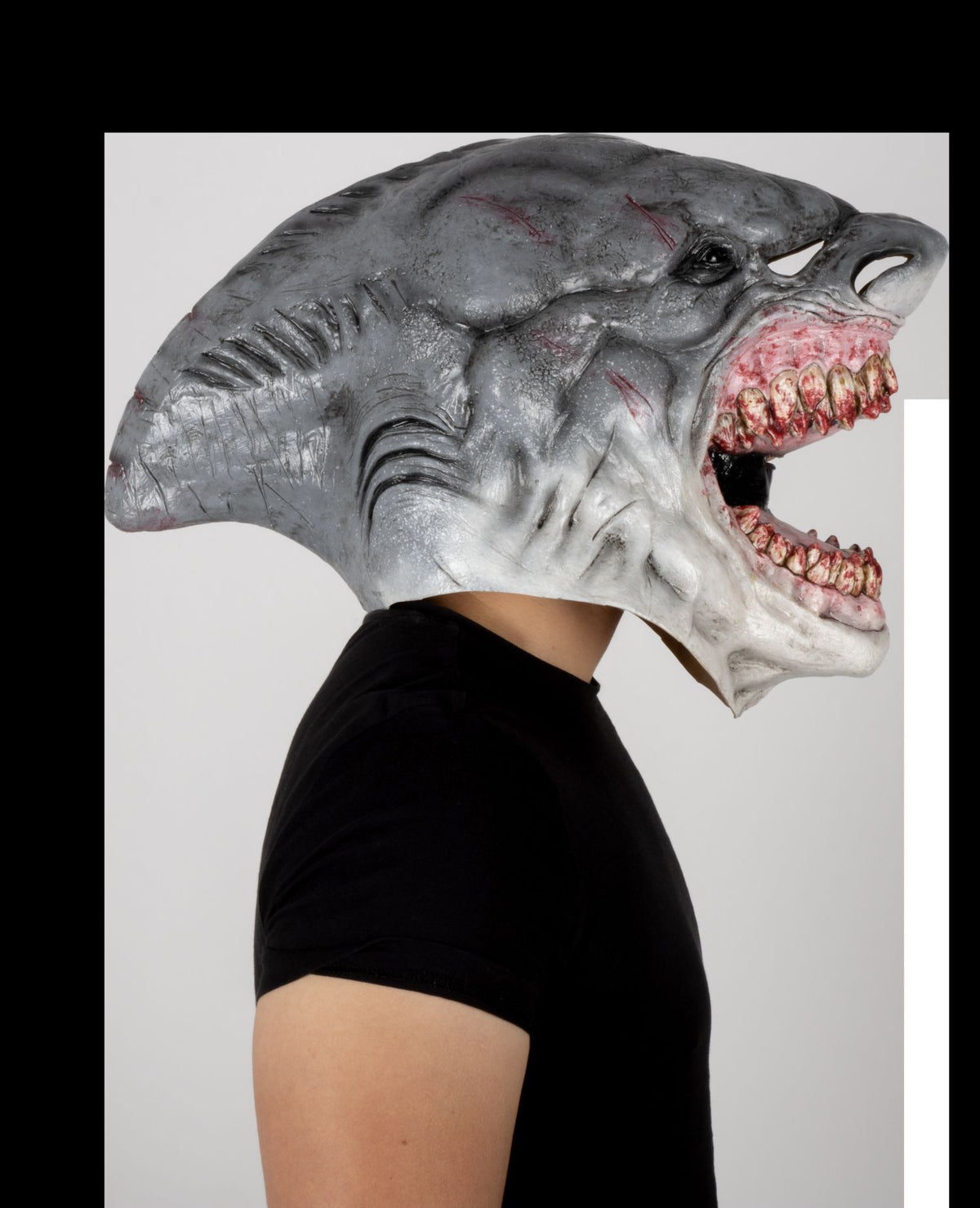 Máscara Blanco Tiburón Ghoulish - Disfraz de Látex para Halloween y Día de Muertos