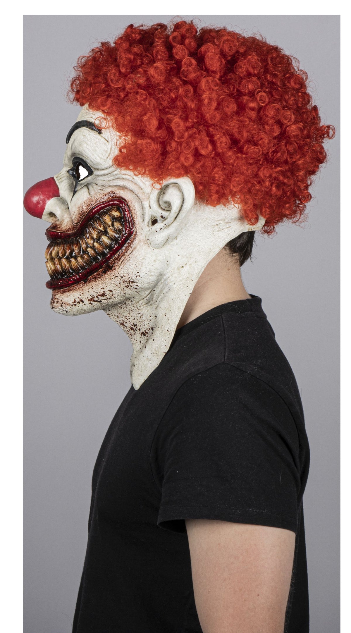 Máscara Burger's Clonw Ghoulish - Disfraz de Látex, Multifilamento rizo para Halloween y Día de Muertos