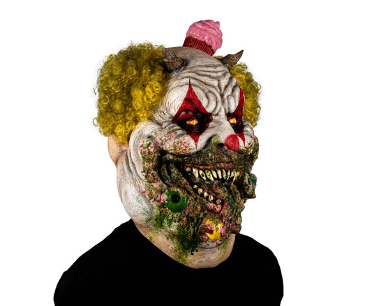 Máscara Charles Demonio de Gluttony Ghoulish - Disfraz de Látex, Multifilamento rizo para Halloween y Día de Muertos