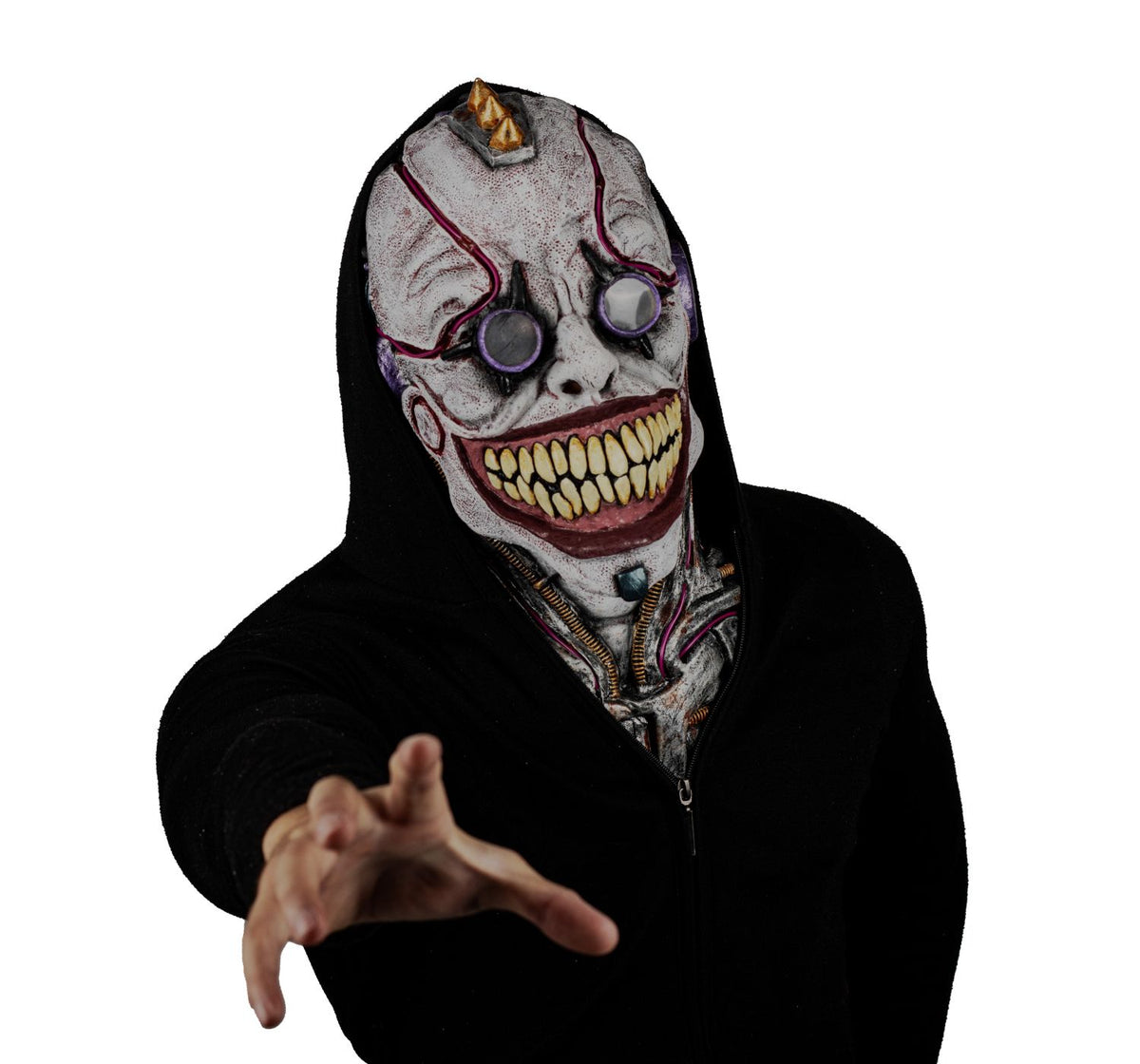 Máscara Lentes Sonrisa Ghoulish - Disfraz de Látex, Hilo LED para Halloween y Día de Muertos