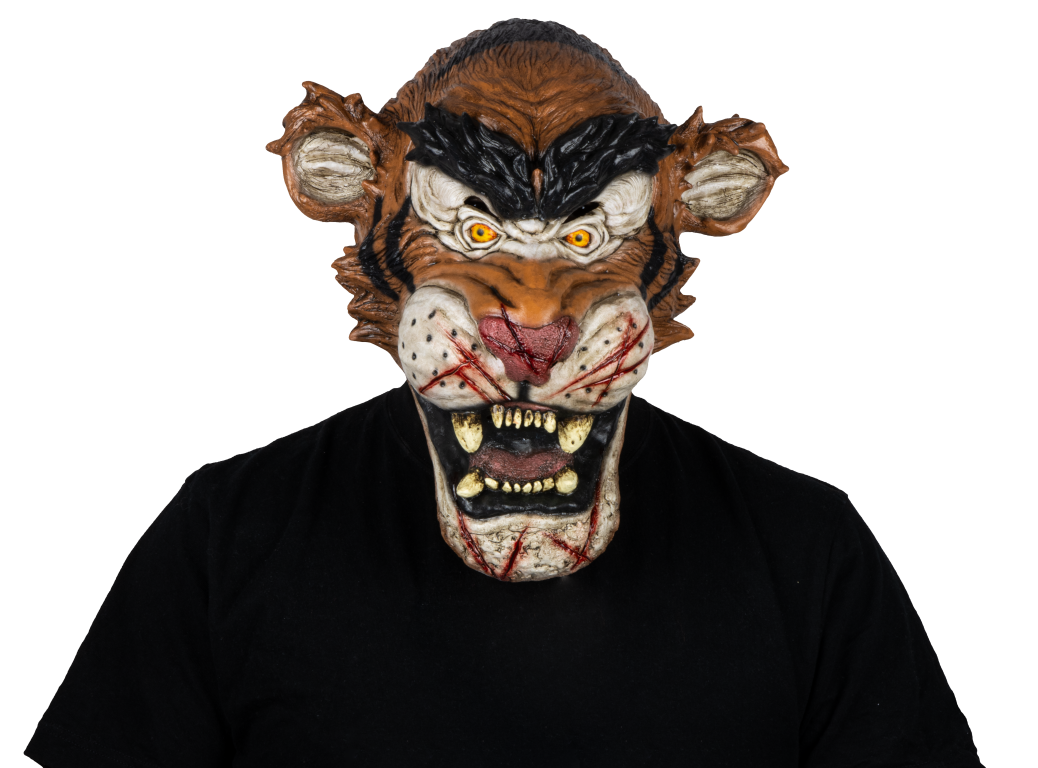 Máscara Sangriento Tigger Pege - Disfraz de Látex para Halloween y Día de Muertos