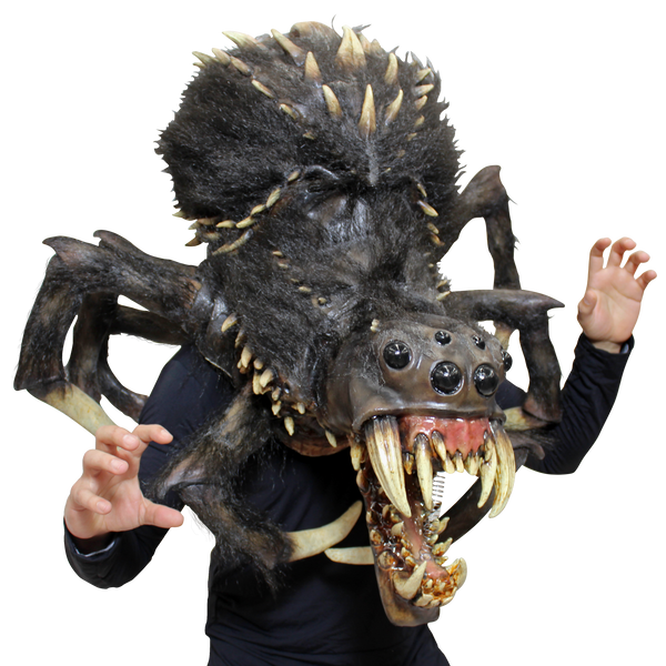 Máscara Mammoth Chomping Spider Ghoulish - Disfraz de Látex, Kanekalon, Resorte de metal para Halloween y Día de Muertos