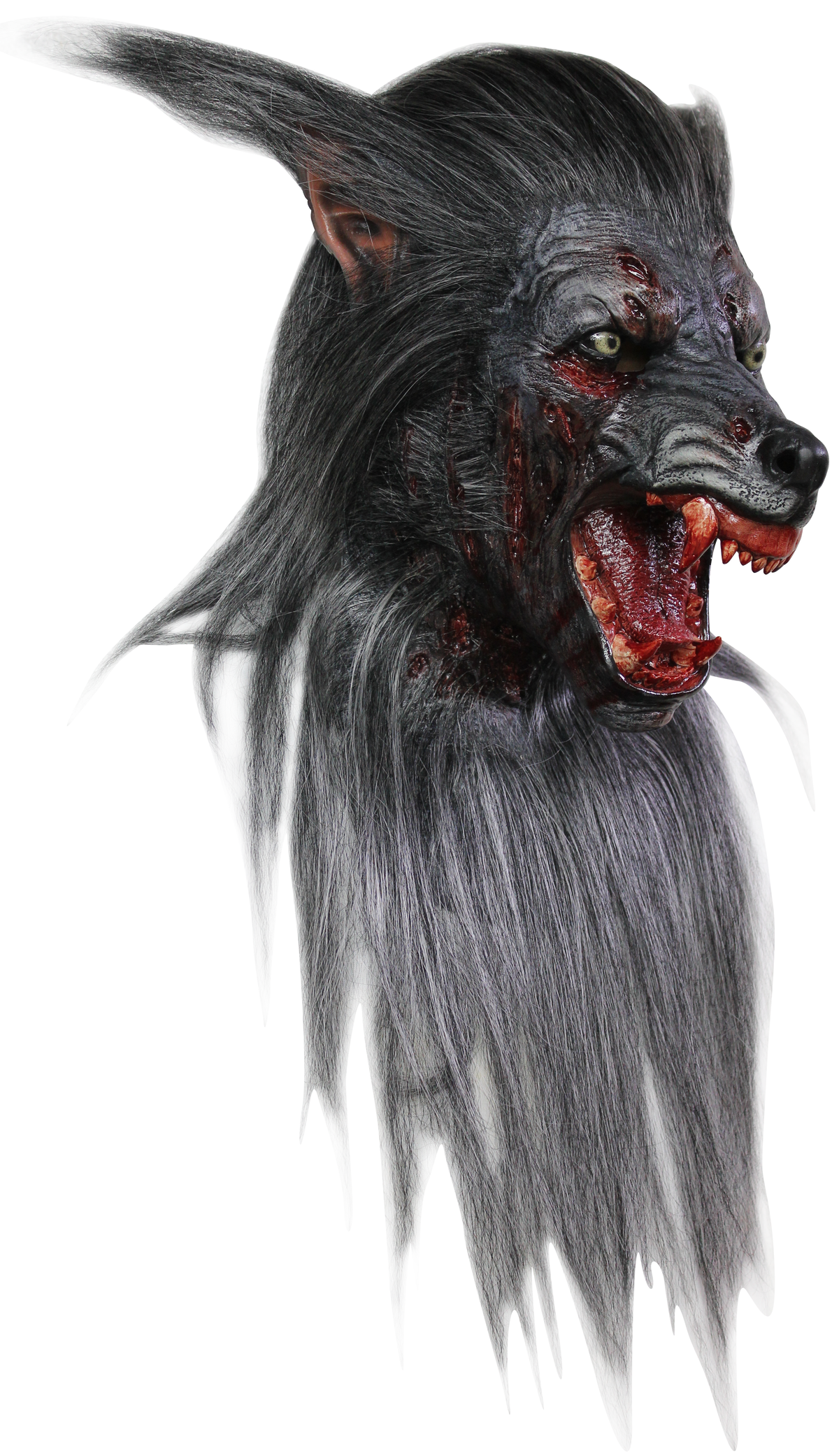 Máscara Negro Lobo Ghoulish - Disfraz de Látex, Kanekalon para Halloween y Día de Muertos