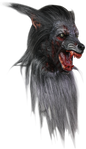 Máscara Negro Lobo Ghoulish - Disfraz de Látex, Kanekalon para Halloween y Día de Muertos