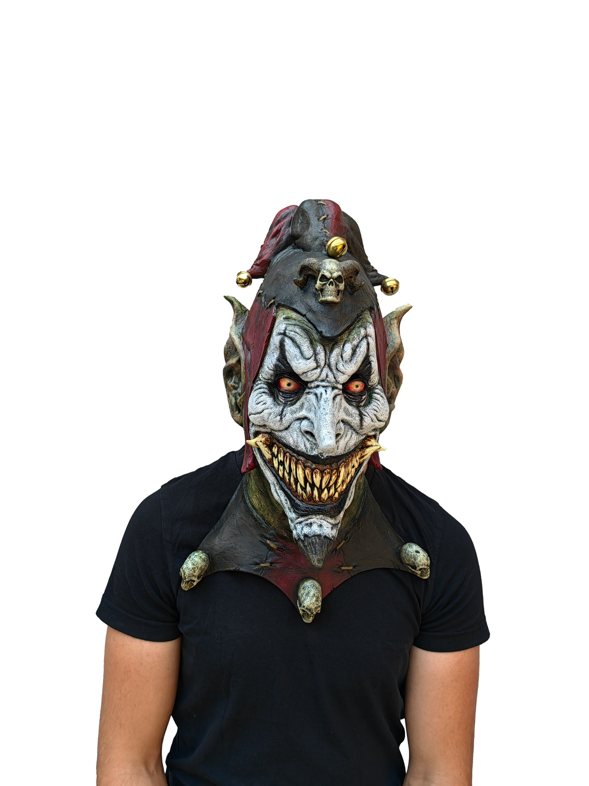 Máscara Jesterblin Ghoulish - Disfraz de Látex para Halloween y Día de Muertos