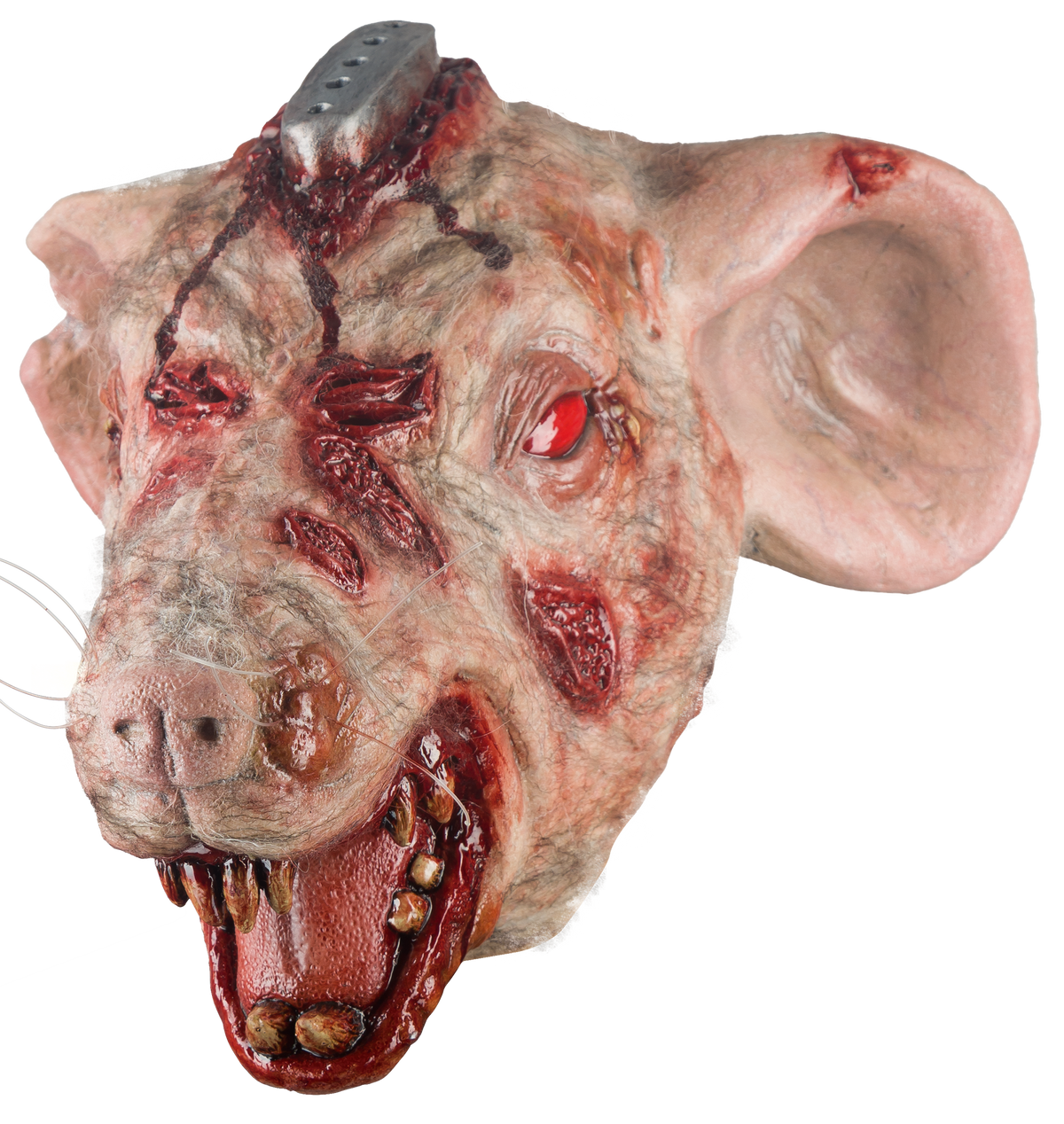 Máscara RT.T 418 Laboratorio Rata Ghoulish - Disfraz de Látex, Pelox, Hilo Cañamo para Halloween y Día de Muertos
