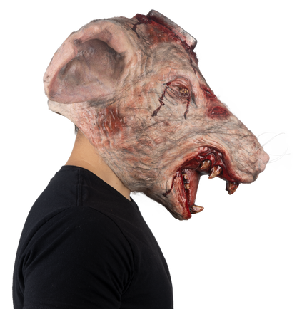 Máscara RT.T 418 Laboratorio Rata Ghoulish - Disfraz de Látex, Pelox, Hilo Cañamo para Halloween y Día de Muertos