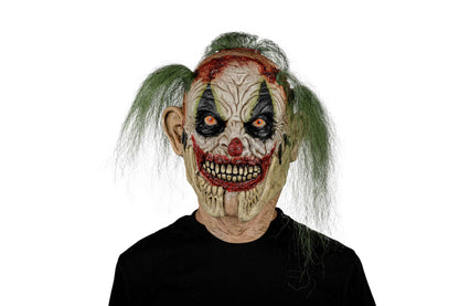 Máscara Agrietado Payaso Ghoulish - Disfraz de Látex, Kanekalon para Halloween y Día de Muertos