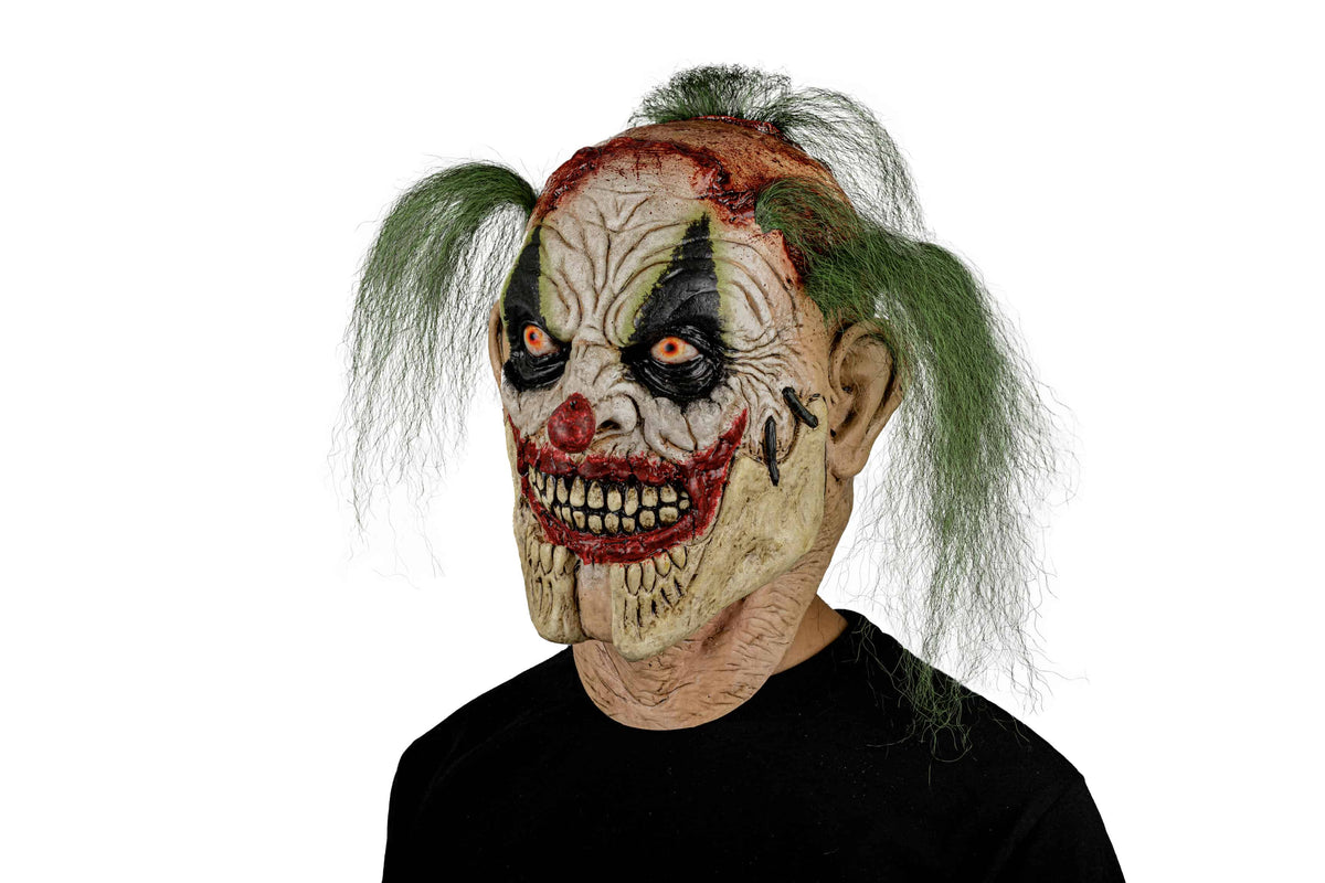Máscara Agrietado Payaso Ghoulish - Disfraz de Látex, Kanekalon para Halloween y Día de Muertos