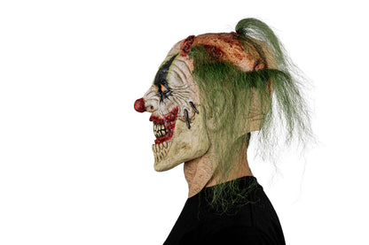 Máscara Agrietado Payaso Ghoulish - Disfraz de Látex, Kanekalon para Halloween y Día de Muertos