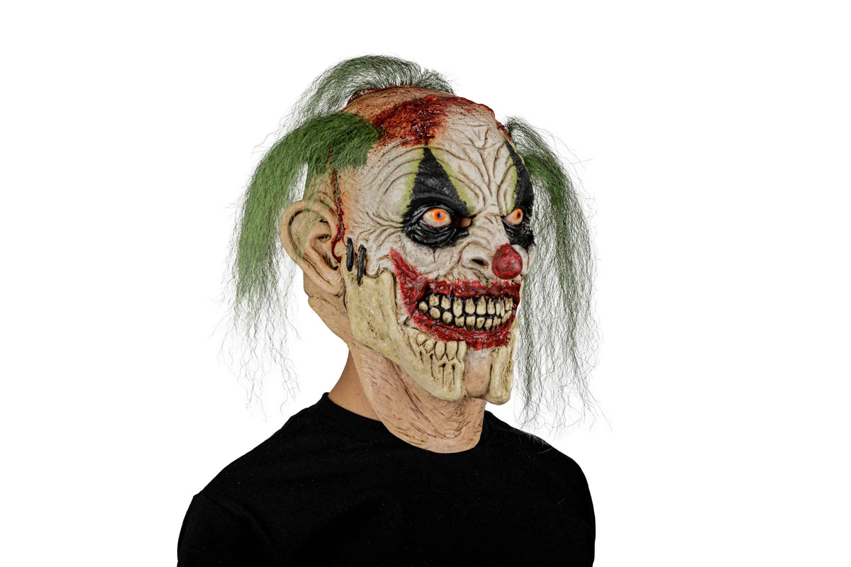 Máscara Agrietado Payaso Ghoulish - Disfraz de Látex, Kanekalon para Halloween y Día de Muertos