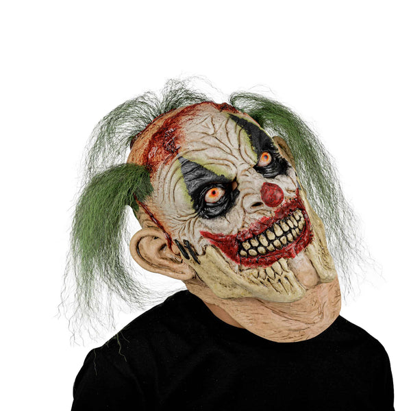 Máscara Agrietado Payaso Ghoulish - Disfraz de Látex, Kanekalon para Halloween y Día de Muertos