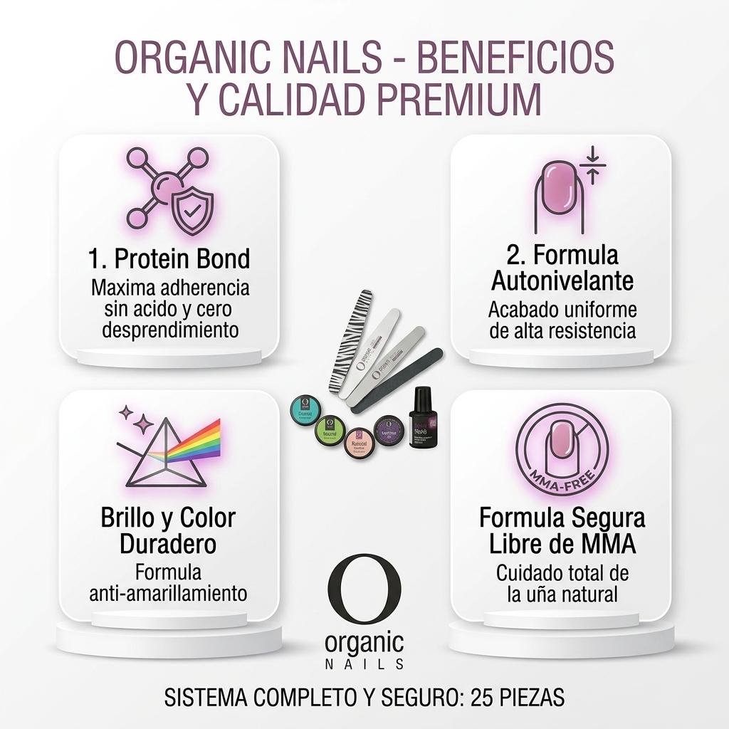 Kit Profesional para Aplicación de Uñas de Acrílico Pro Kit System Organic Nails