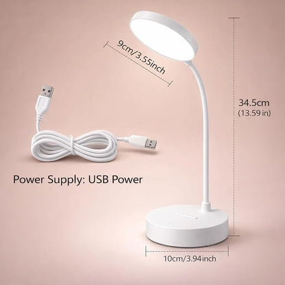 Lampara de Escritorio LED, Lámpara de Oficina Mesa, 360° Ajustable, Luz de Lectura Recargable, 3 Modos de Iluminación, Atenuación Táctil, Protección Ocular, para Trabajar, Estudiar, Leer, Escribir