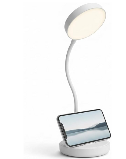 Lampara de Escritorio LED, Lámpara de Oficina Mesa, 360° Ajustable, Luz de Lectura Recargable, 3 Modos de Iluminación, Atenuación Táctil, Protección Ocular, para Trabajar, Estudiar, Leer, Escribir