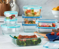 Recipientes de almacenamiento de alimentos de vidrio de 18 piezas, recipiente de vidrio para preparación de comidas previas, con tapa de sellado, adecuado para su uso en hornos microondas. Organizador para Refrigerador
