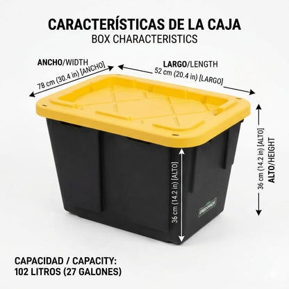 Caja Organizadora Heavy Duty Greenmade 102L – Máxima Capacidad