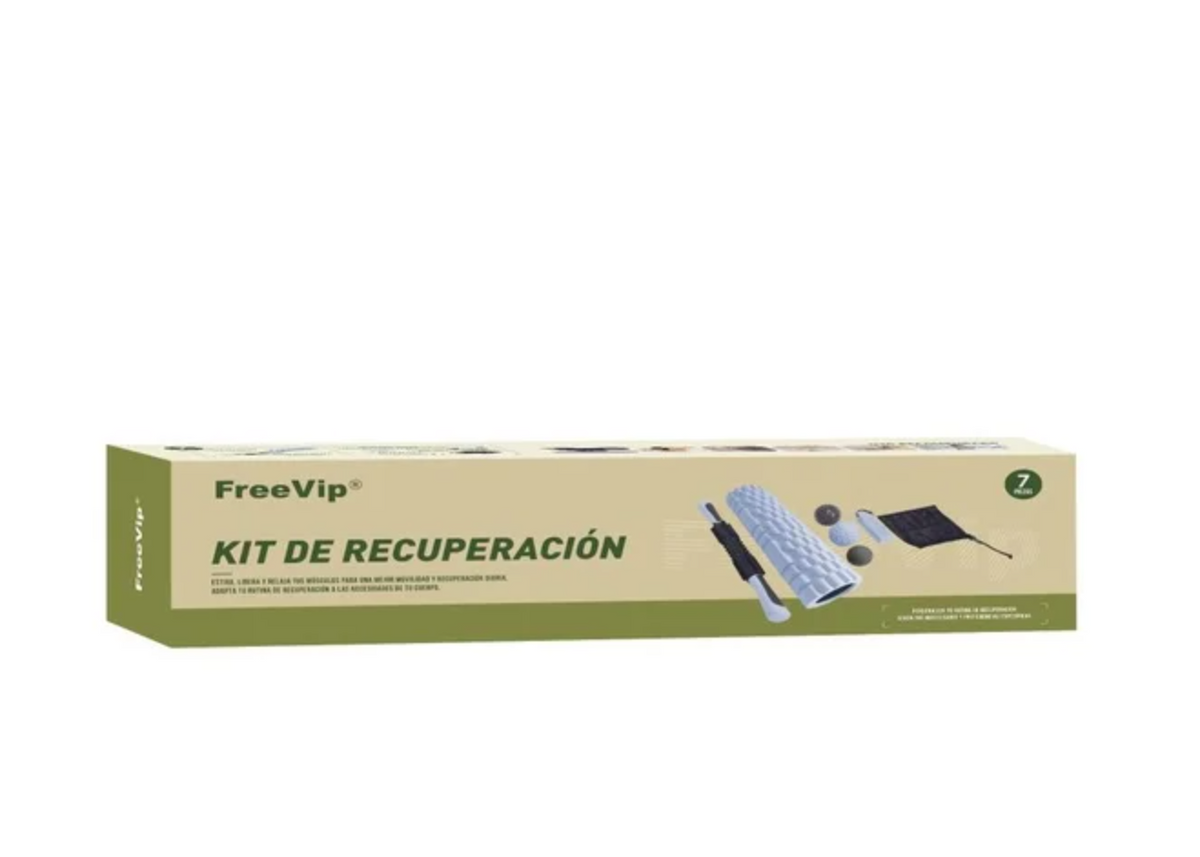 Kit de Rodillo de Espuma para Masaje Muscular, Herramienta de Rehabilitación y Ejercicio, Azul, para Yoga y Pilates 7pzs