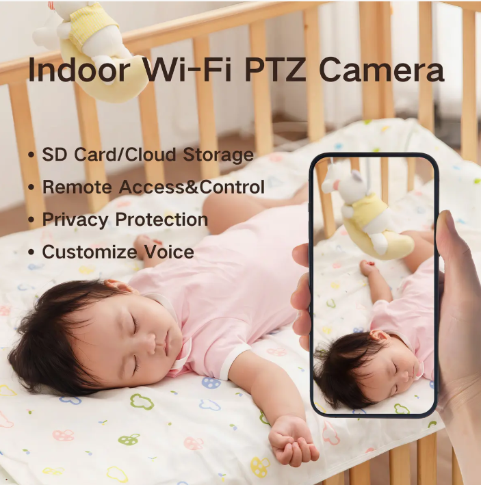 360° Cámara De Seguridad Con Llamada De Voz Bidireccional Ptz Inalámbrica Para Interiores