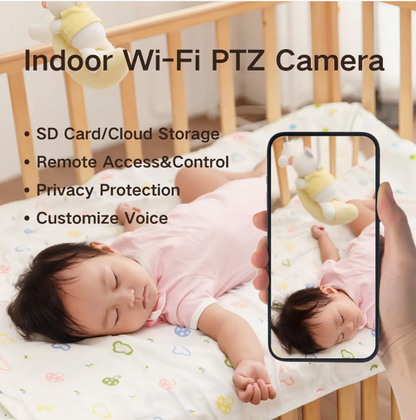 360° Cámara De Seguridad Con Llamada De Voz Bidireccional Ptz Inalámbrica Para Interiores