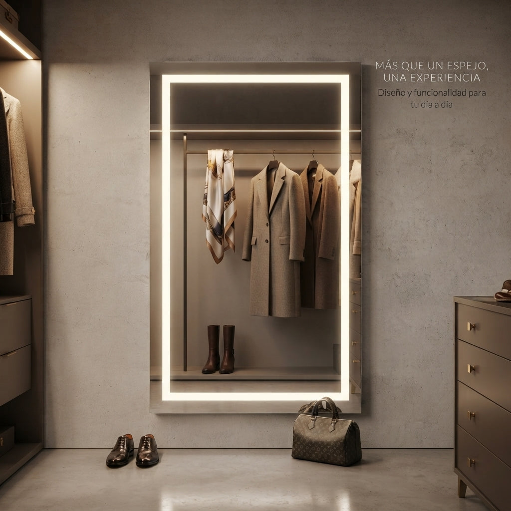 Espejo de Cuerpo Completo con Luz LED 180x80 cm | Espejo Rectangular Tactil