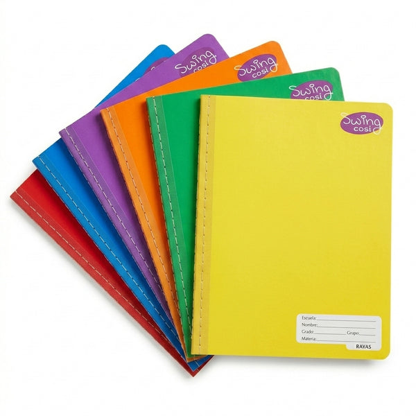 Kit 6 Cuadernos Cosidos Swing Cosi Raya - Libretas Escolares Diferentes Colores Pasta Resitente