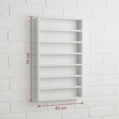 Esmaltero Organizador de Pared para Uñas 70x40 cm | Anaquel Flotante para Esmaltes de 7 Niveles