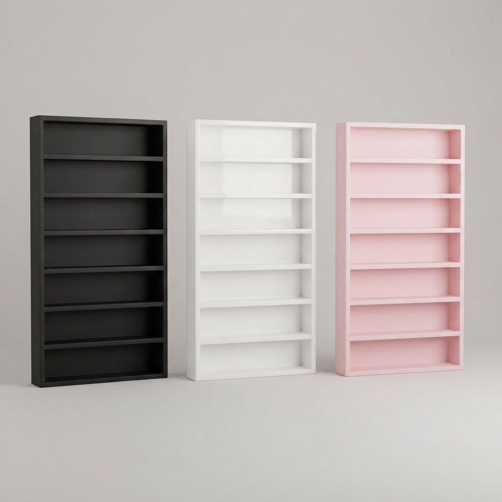 Esmaltero Organizador de Pared para Uñas 70x40 cm | Anaquel Flotante para Esmaltes de 7 Niveles