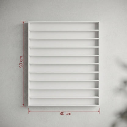 Esmaltero Organizador de Pared para Uñas 90x80 cm | Anaquel Flotante para Esmaltes de 10 Niveles PREMIUM