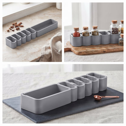 Organizador de Especias para Cocina de Plástico Multiusos (24.7 x 5.3 x 7.8 cm)