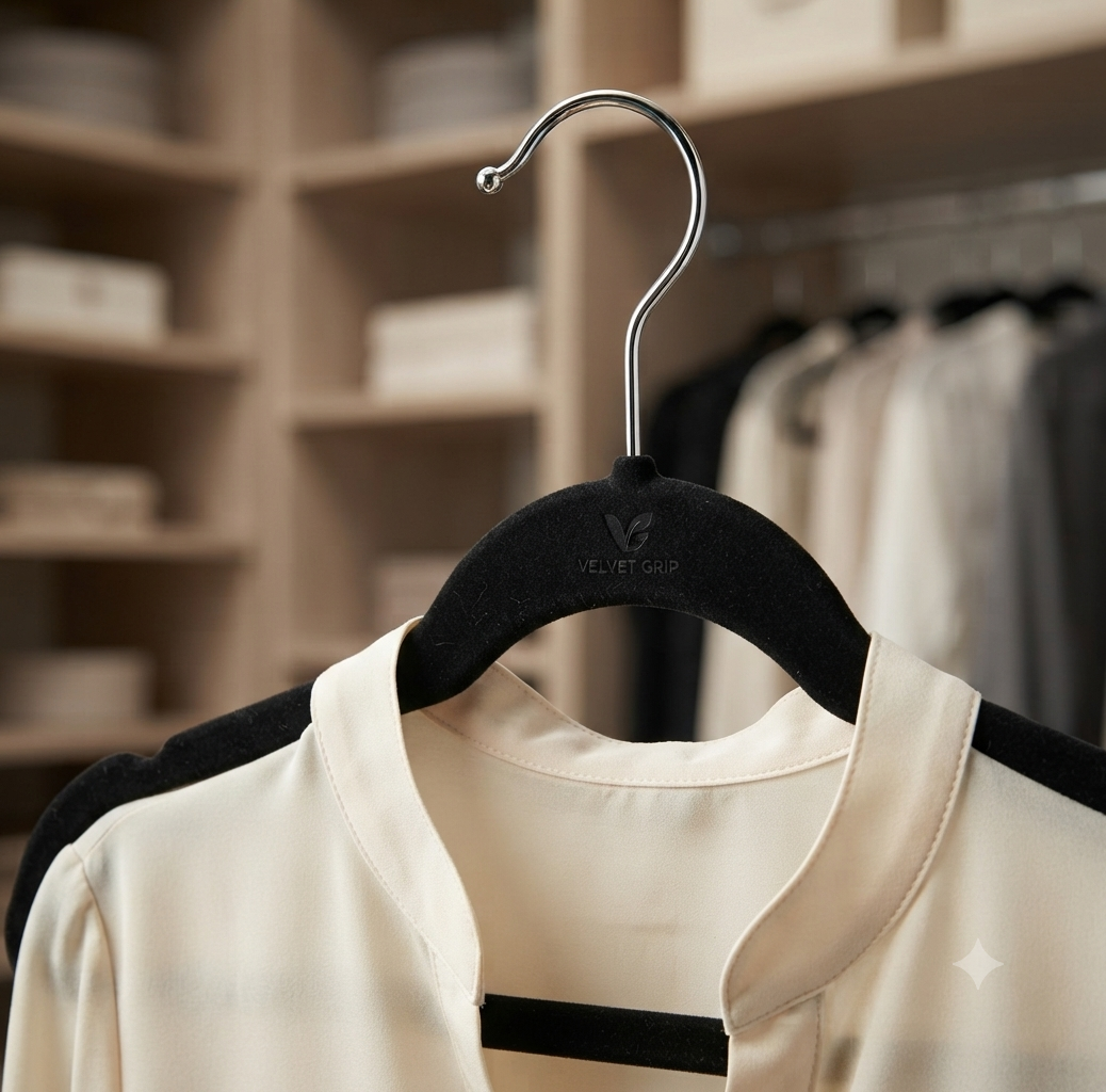 Set 50 Ganchos Terciopelo Para Ropa Antideslizantes Hogar