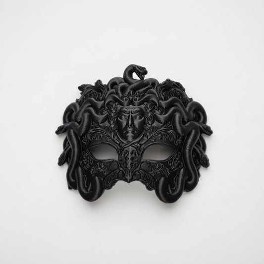 Máscara Veneciana "Medusa" en Relieve de Serpientes | Estilo Gótico y Elegante para Fiestas, Cosplay y Halloween
