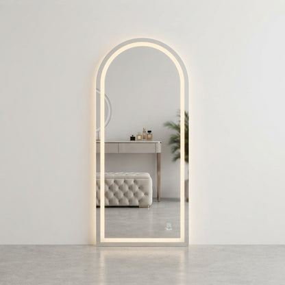 Espejo de Cuerpo Completo Arqueado con Luz LED 180 cm | Espejo Decorativo Táctil