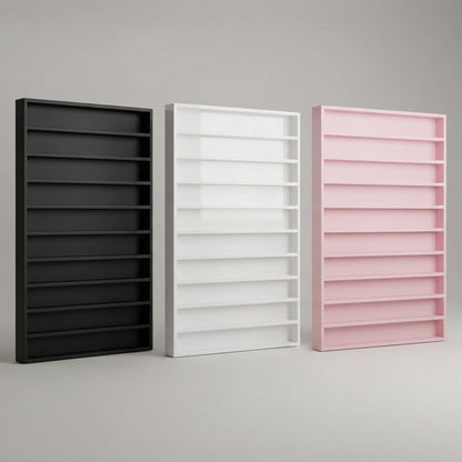 Esmaltero Organizador de Pared para Uñas 90x80 cm | Anaquel Flotante para Esmaltes de 10 Niveles PREMIUM