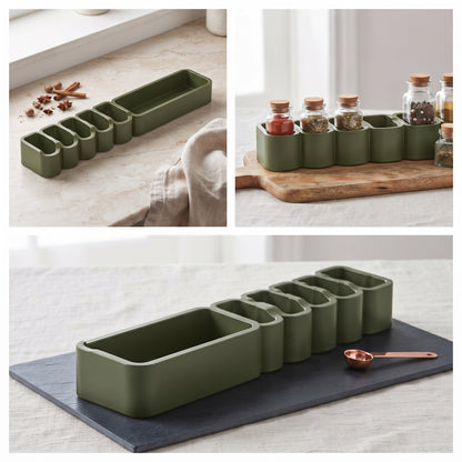Organizador de Especias para Cocina de Plástico Multiusos (24.7 x 5.3 x 7.8 cm)