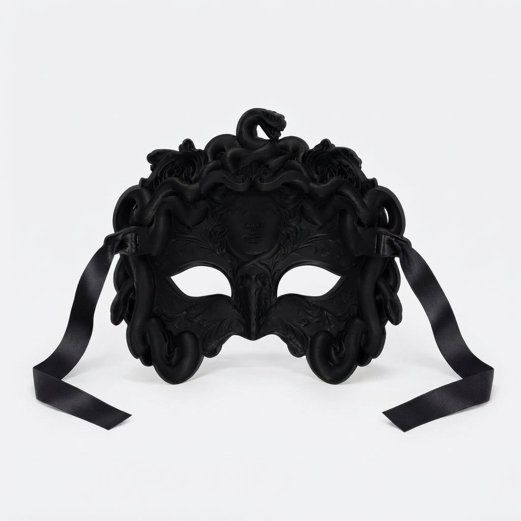 Máscara Veneciana "Medusa" en Relieve de Serpientes | Estilo Gótico y Elegante para Fiestas, Cosplay y Halloween