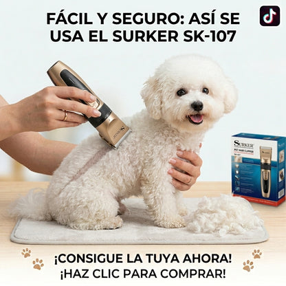 Recortadora De Pelo Para Mascotas Surker SK-107 Inalámbrica USB ️