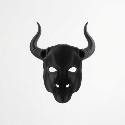 Máscara Estilo Minotauro / Toro con Cuernos y Filigranas Negras para Halloween Dia de Muertos