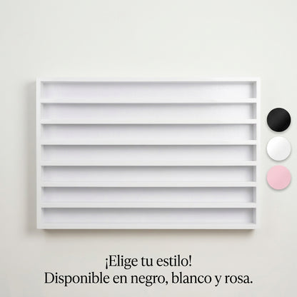 Esmaltero Organizador de Pared para Uñas 120x80 cm | Anaquel Flotante para Esmaltes de 8 Niveles PREMIUM