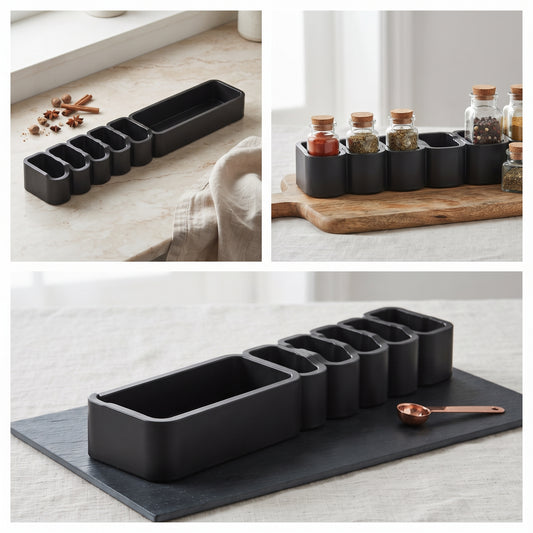Organizador de Especias para Cocina de Plástico Multiusos (24.7 x 5.3 x 7.8 cm)