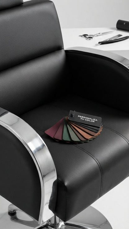 Sillón de Barbería y Estética en Vinipiel con Base Neumática y Ruedas – Comodidad y Estilo Profesional