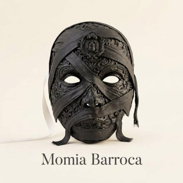 Máscara Veneciana "Momia Barroca" en Relieve | Estilo Gótico, Misterioso y Elegante para Fiestas y Cosplay