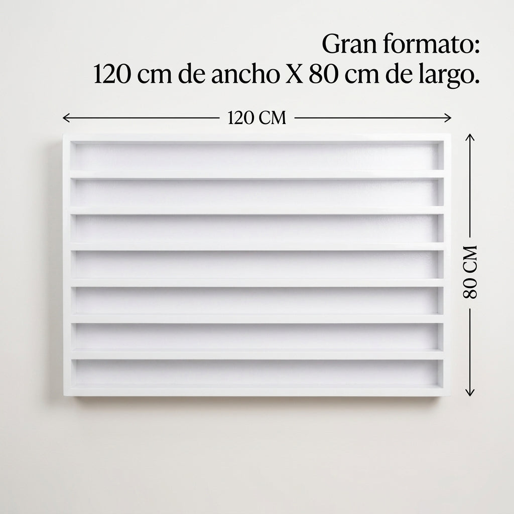 Esmaltero Organizador de Pared para Uñas 120x80 cm | Anaquel Flotante para Esmaltes de 8 Niveles PREMIUM