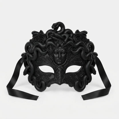 Máscara Veneciana "Medusa" en Relieve de Serpientes | Estilo Gótico y Elegante para Fiestas, Cosplay y Halloween