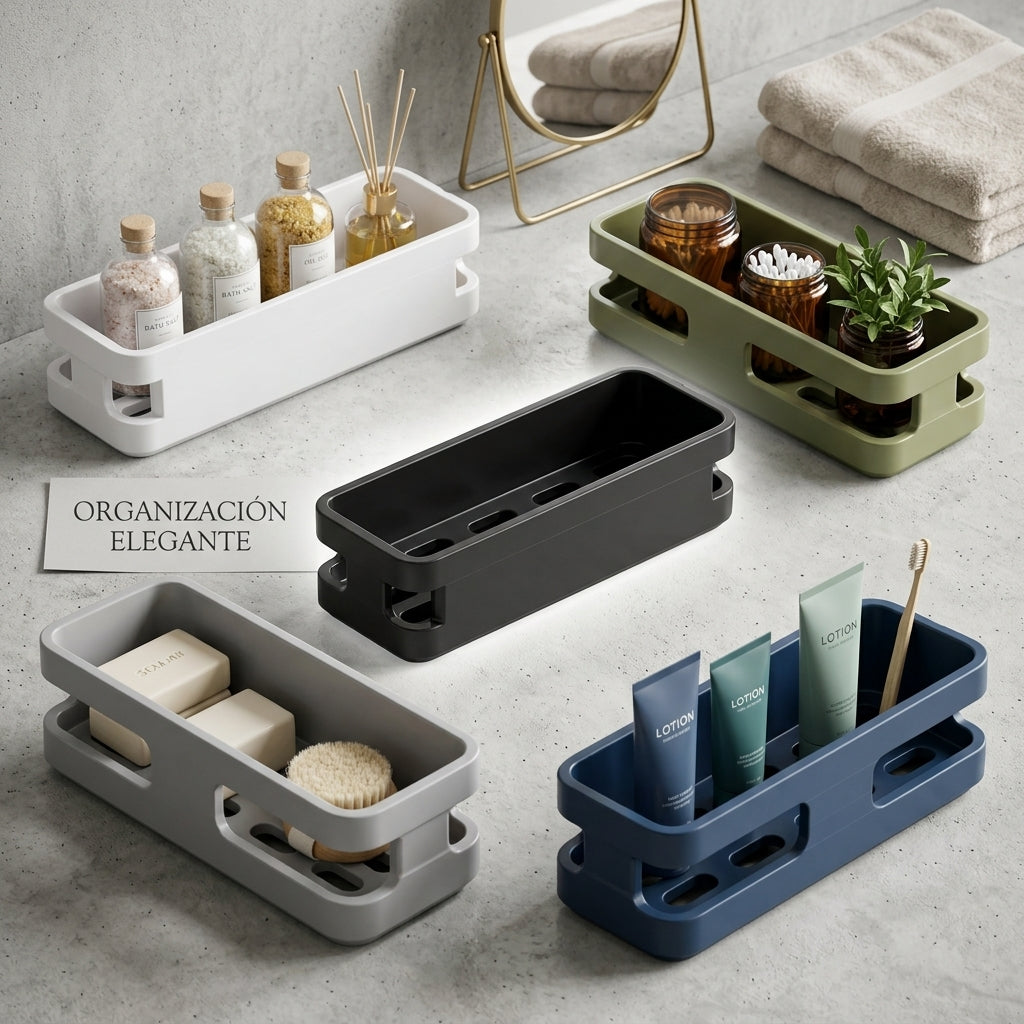 Organizador Flotante para Regadera y Baño con Sistema de Drenaje