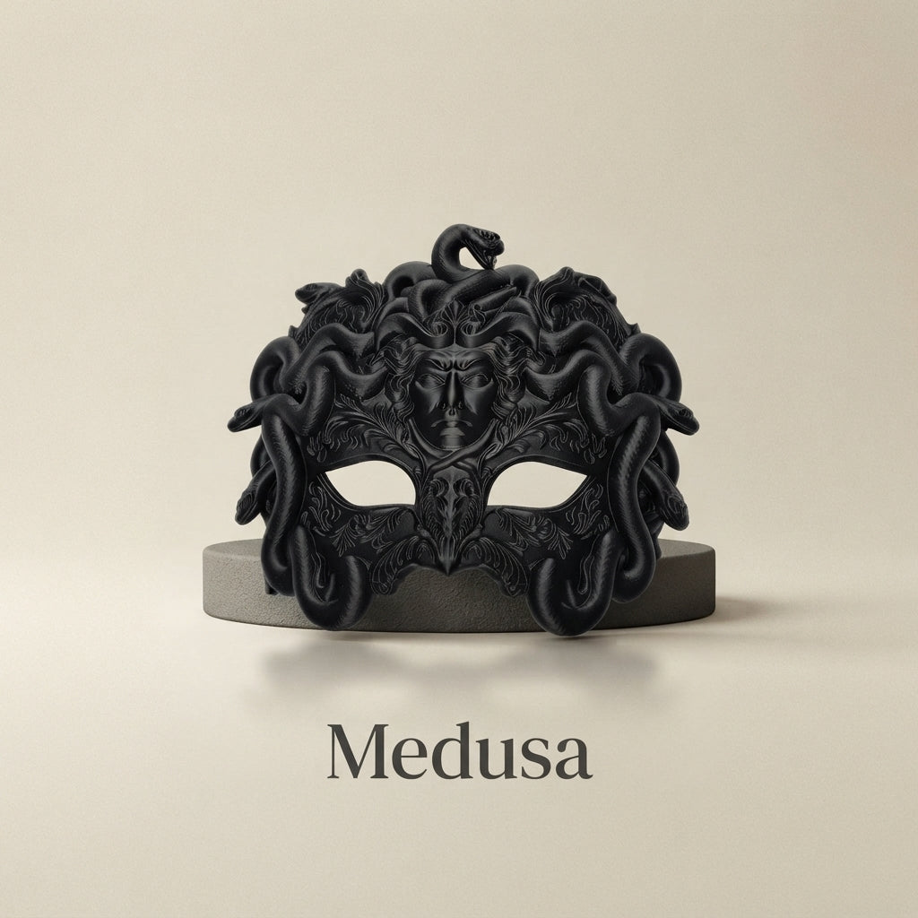Máscara Veneciana "Medusa" en Relieve de Serpientes | Estilo Gótico y Elegante para Fiestas, Cosplay y Halloween
