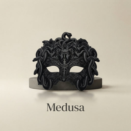 Máscara Veneciana "Medusa" en Relieve de Serpientes | Estilo Gótico y Elegante para Fiestas, Cosplay y Halloween